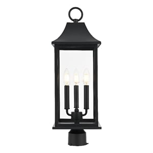 Elegant Lighting Shepard 8 X 23.5&quot Outdoor Post Light In Black