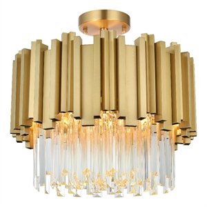 Elegant Lighting Willow 16&quot Flush Mount in Satin Gold