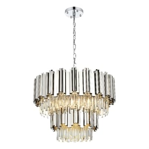 Elegant Lighting Willow 24&quot Chandelier in Chrome