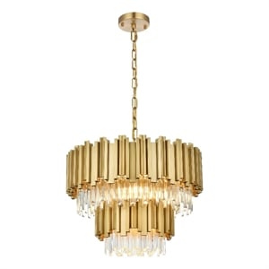 Elegant Lighting Willow 24&quot Chandelier in Satin Gold