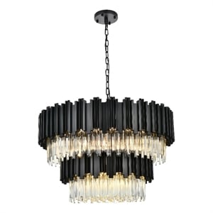 Elegant Lighting Willow 32&quot Chandelier in Black