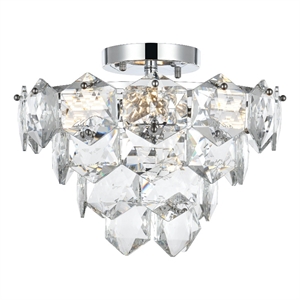 Elegant Lighting Adaline 16&quot Flush Mount in Chrome