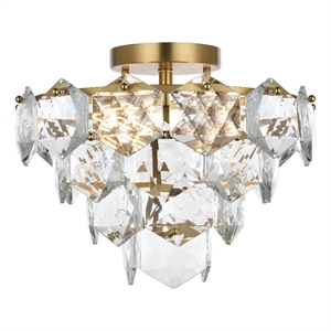Elegant Lighting Adaline 16&quot Flush Mount in Satin Gold