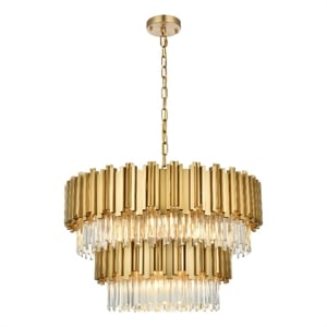 Elegant Lighting Willow 32&quot Chandelier in Satin Gold
