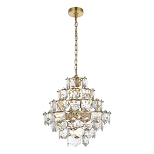 Elegant Lighting Adaline 20&quot Chandelier in Satin Gold