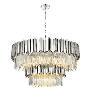 Elegant Lighting Willow 40&quot Chandelier in Chrome