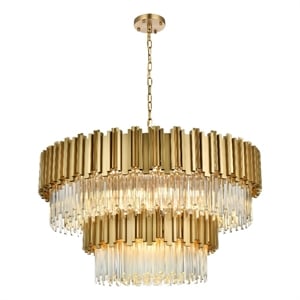 Elegant Lighting Willow 40&quot Chandelier in Satin Gold