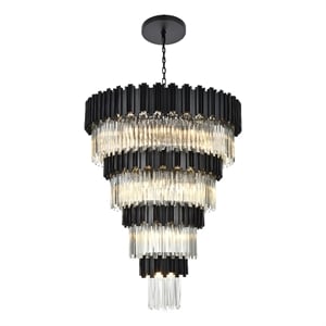Elegant Lighting Willow 40&quot Chandelier in Black