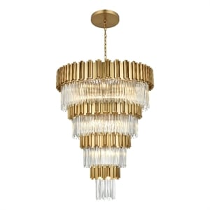 Elegant Lighting Willow 40&quot Chandelier in Satin Gold