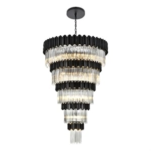 Elegant Lighting Willow 48&quot Chandelier in Black