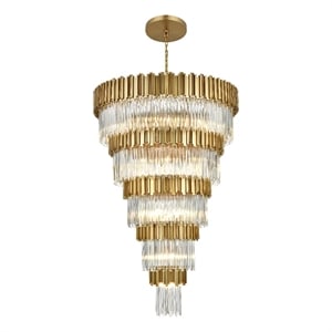 Elegant Lighting Willow 48&quot Chandelier in Satin Gold