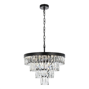 Elegant Lighting Josephine 20&quot Round Chandelier in Black