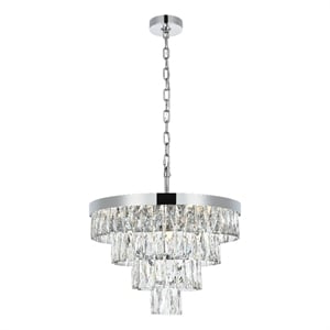Elegant Lighting Josephine 20&quot Round Chandelier in Chrome
