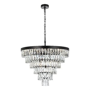 Elegant Lighting Josephine 27&quot Round Chandelier in Black