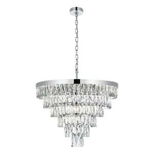 Elegant Lighting Josephine 27&quot Round Chandelier in Chrome