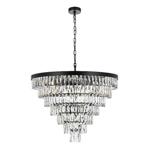 Elegant Lighting Josephine 32&quot Round Chandelier in Black