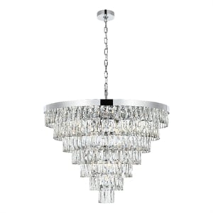 Elegant Lighting Josephine 32&quot Round Chandelier in Chrome