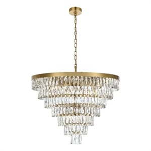 Elegant Lighting Josephine32&quot Round Chandelier in Satin Gold
