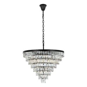 Elegant Lighting Josephine 36&quot Round Chandelier in Black