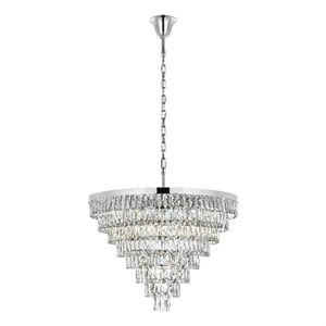 Elegant Lighting Josephine 36&quot Round Chandelier in Chrome