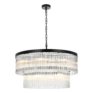 Elegant Lighting Harlow 32&quot Chandelier in Black