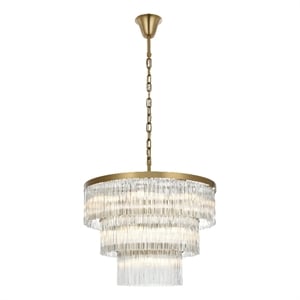 Elegant Lighting Harlow 32&quot Chandelier in Satin Gold
