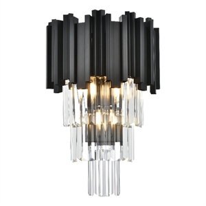 Elegant Lighting Willow 12&quot Wall Sconce in Black