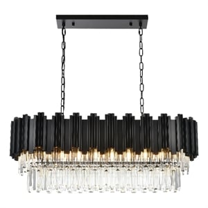 Elegant Lighting Willow 36&quot Chandelier in Black