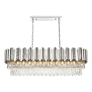 Elegant Lighting Willow 47&quot Rectangular Chandelier in Chrome