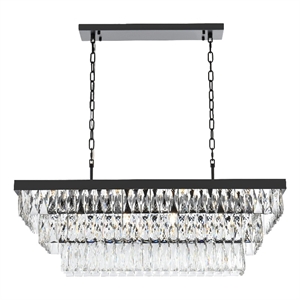 Elegant Lighting Josephine 36&quot Rectangular Rectangular Chandelier in Black