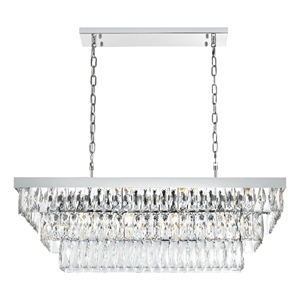 Elegant Lighting Josephine 36&quot Rectangular Chandelier in Chrome