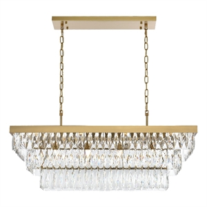 Elegant Lighting Josephine 36&quot Rectangular Chandelier in Satin Gold