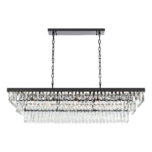 Elegant Lighting Josephine 48&quot Rectangular Chandelier in Black