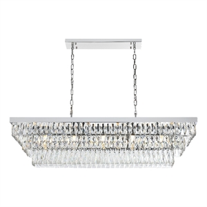 Elegant Lighting Josephine 48&quot Rectangular Chandelier in Chrome