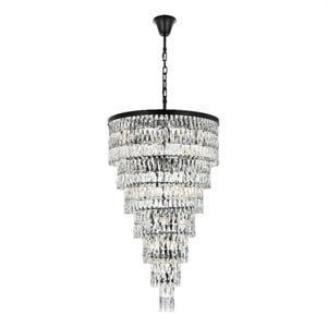 Elegant Lighting Josephine 32&quot Rectangular Chandelier in Black