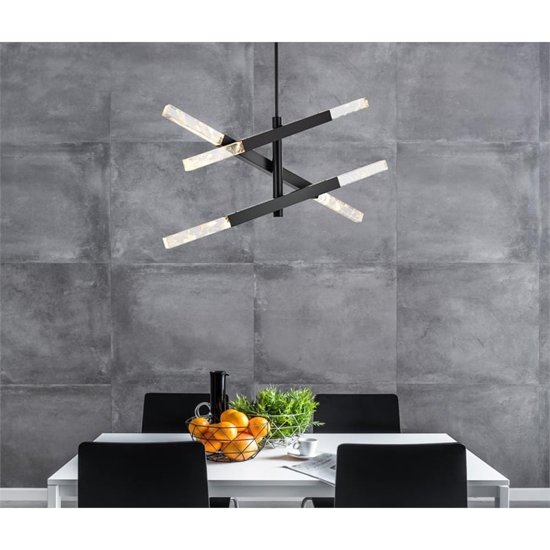 Elegant Lighting Ari 3-Bar Pendant in Black