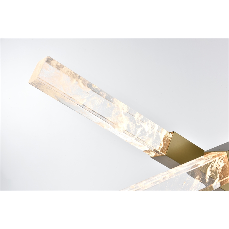 Elegant Lighting Ari 3-Bar Pendant in Satin Gold