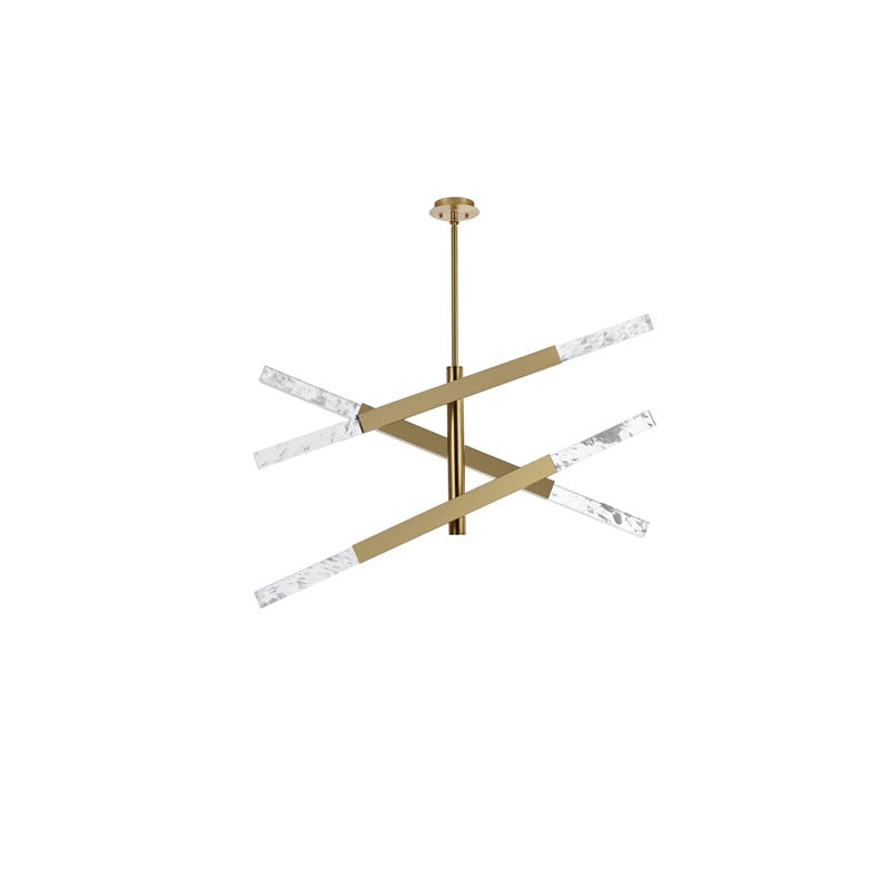 Elegant Lighting Ari 3-Bar Pendant in Satin Gold