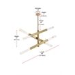 Elegant Lighting Ari 3-Bar Pendant in Satin Gold
