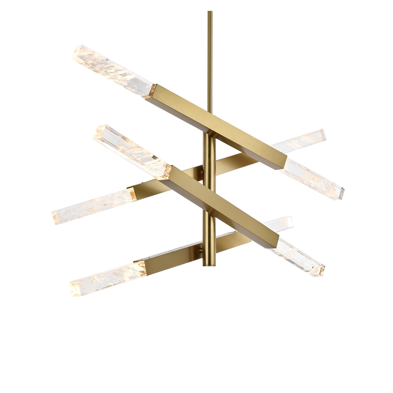 Elegant Lighting Ari 4-Bar Pendant in Satin Gold