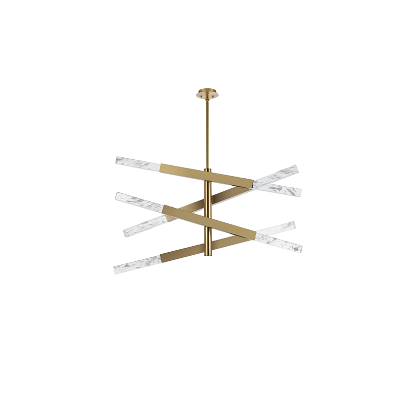 Elegant Lighting Ari 4-Bar Pendant in Satin Gold