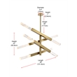 Elegant Lighting Ari 4-Bar Pendant in Satin Gold