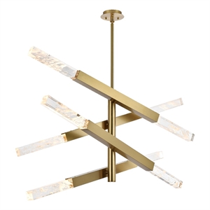 Elegant Lighting Ari 4-Bar Pendant in Satin Gold