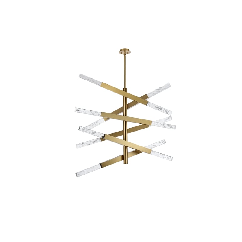 Elegant Lighting Ari 6-Bar Pendant in Satin Gold