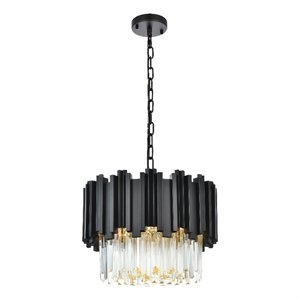 Elegant Lighting Willow 16&quot Chandelier in Black