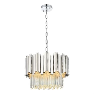 Elegant Lighting Willow 16&quot Chandelier in Chrome