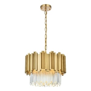 Elegant Lighting Willow 16&quot Chandelier in Satin Gold