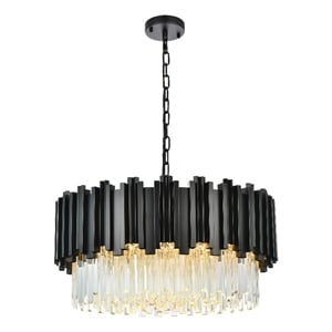 Elegant Lighting Willow 24&quot Chandelier in Black