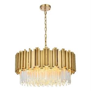Elegant Lighting Willow 24&quot Chandelier in Satin Gold