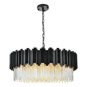 Elegant Lighting Willow 32&quot Chandelier in Black